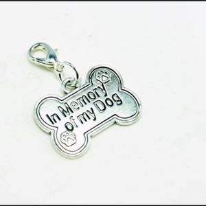 Clip On pet loss charms bone dog charms clipon bracelet charms pendants silver